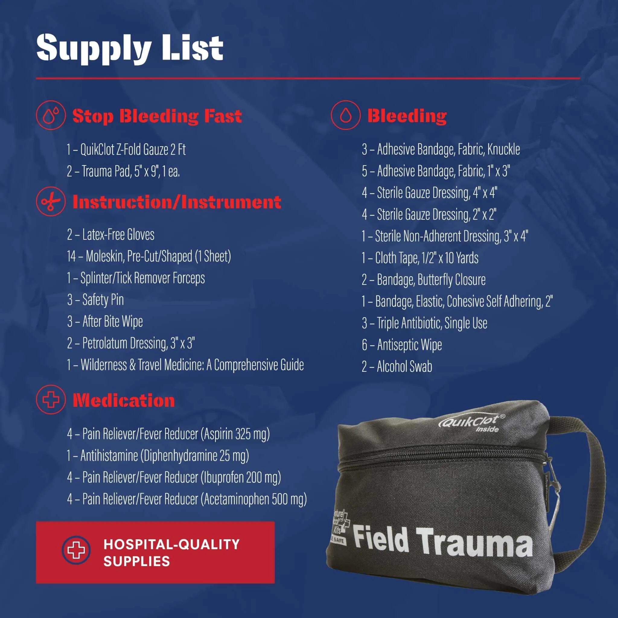 Adventure Medical Kits Field Trauma Medical Kit with QuikClot