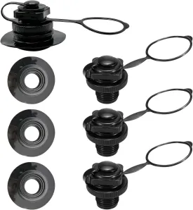 Air Valve Caps Screw Valve, Inflatable Boat Spiral forRubber Dinghy Raft Pool Boat Airbeds 4 Pack/134(4 Pack with Gasket)