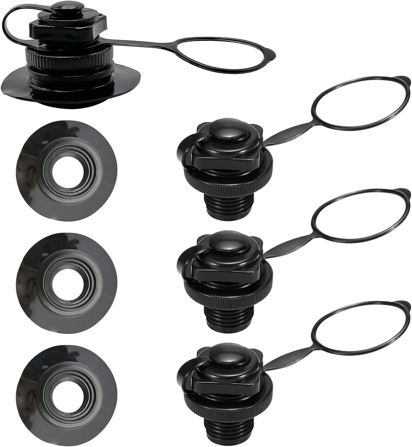 Air Valve Caps Screw Valve, Inflatable Boat Spiral forRubber Dinghy Raft Pool Boat Airbeds 4 Pack/134(4 Pack with Gasket)