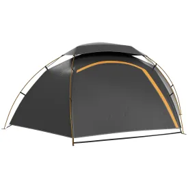 Aluminium Frame Camping Tent Dome Tent with Removable Rainfly 2000mm Waterproof for 1-2 Man Grey