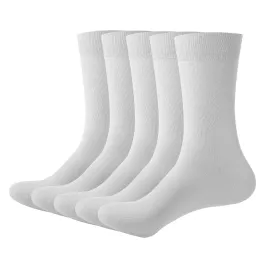 Bamboo Dress Men Sock Thin Soft Crew Anti Odor Lightweight Sock Odor Resistant Breathable Sock 9-13,5 Pairs Large White