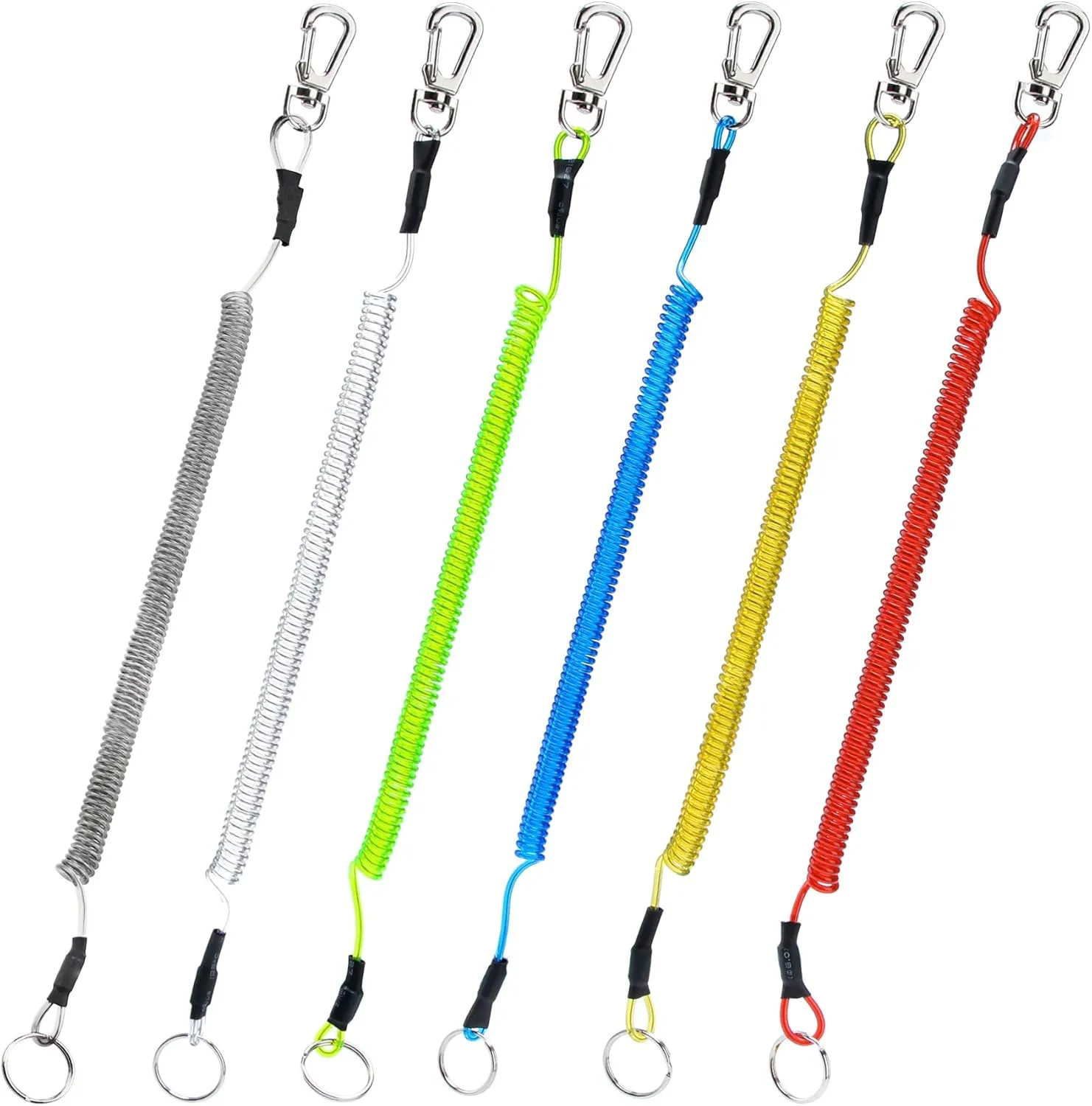 Booms Fishing T04 Fishing Lanyards Fishing Tool/Pole Safety Coil Lanyard Retractable Wire Inside Tup Cover