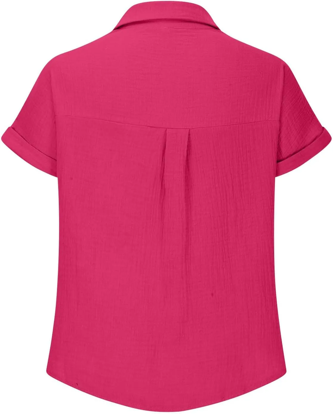 Button Down Shirts for Women Short Sleeve Shirt 2025 Summer Wrinkled V Neck T Shirt Tops Home Beach Blouse with Pocket