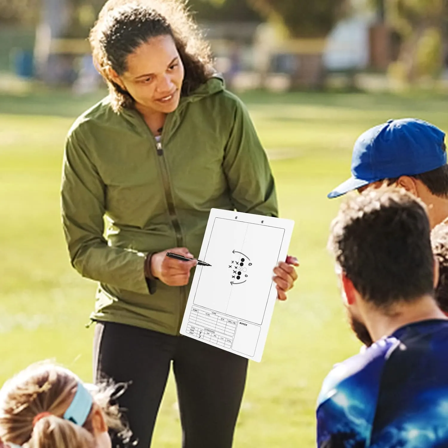 Coaches Clipboard,White Double-Sided Dry Erase Coach Clipboard,Whiteboard for Coaches,Baseball,Soccer,Football,Basketball,Volleyball Lineup White Board with Marker for Coaches Gift