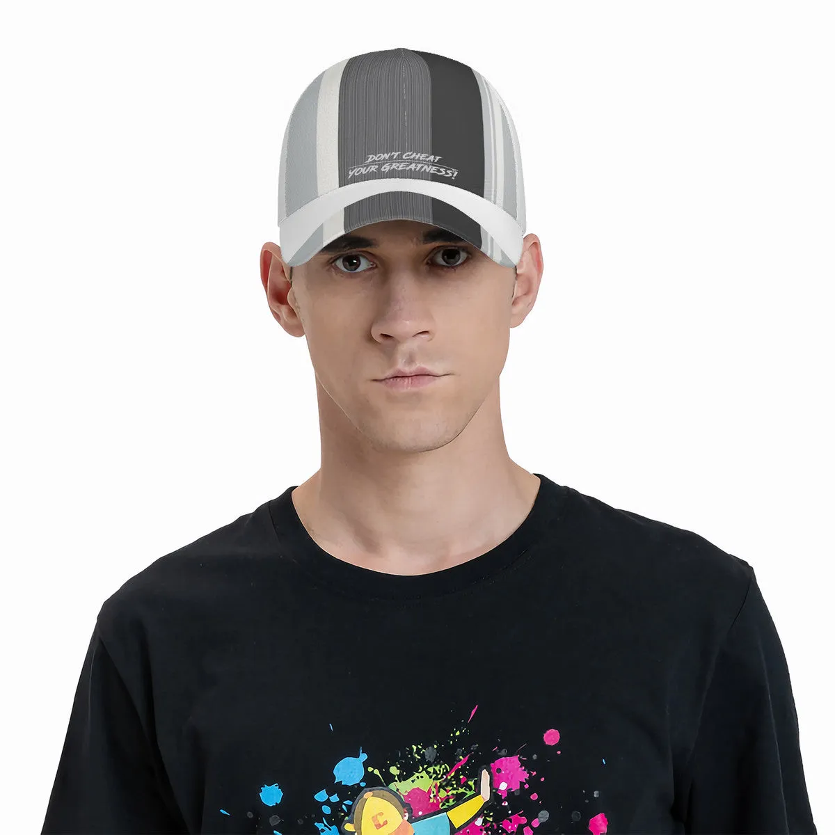 DCYG Grey, Light Grey, & White S24 Curved Brim Baseball Cap (AOP)