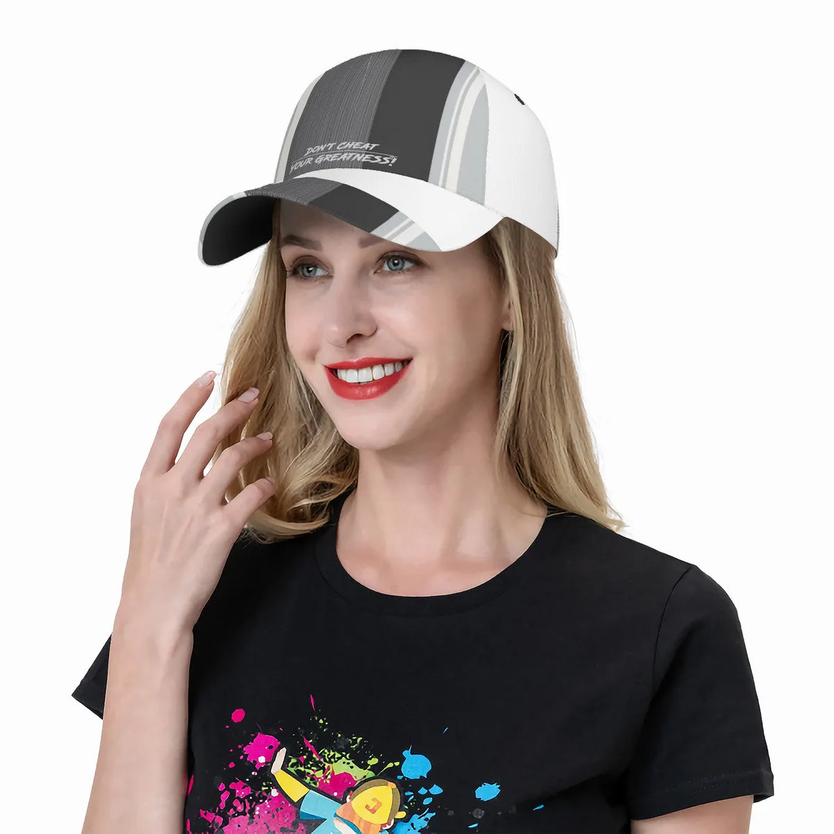 DCYG Grey, Light Grey, & White S24 Curved Brim Baseball Cap (AOP)