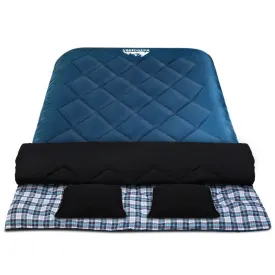 Double Sleeping Bag -10°C to 15°C Tent Winter Thermal Navy