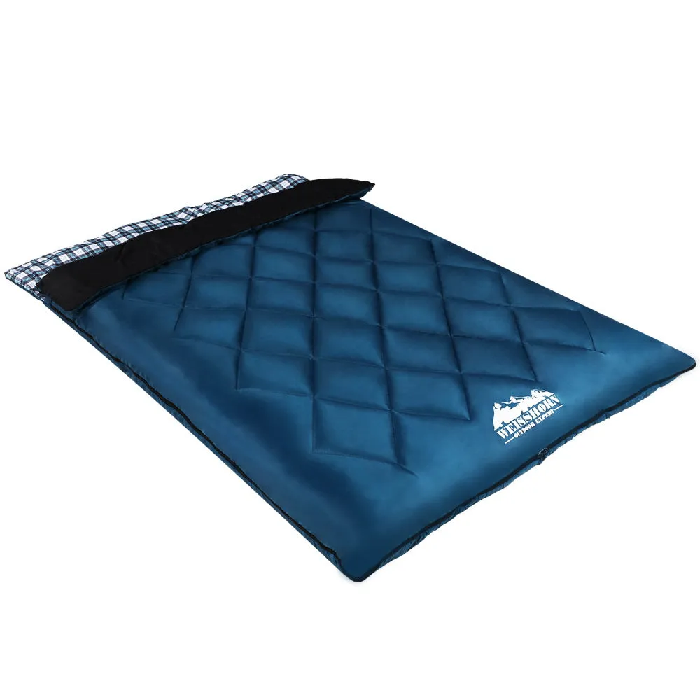 Double Sleeping Bag -10°C to 15°C Tent Winter Thermal Navy