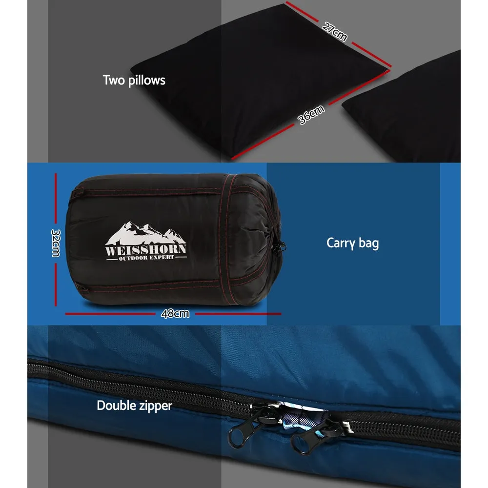 Double Sleeping Bag -10°C to 15°C Tent Winter Thermal Navy