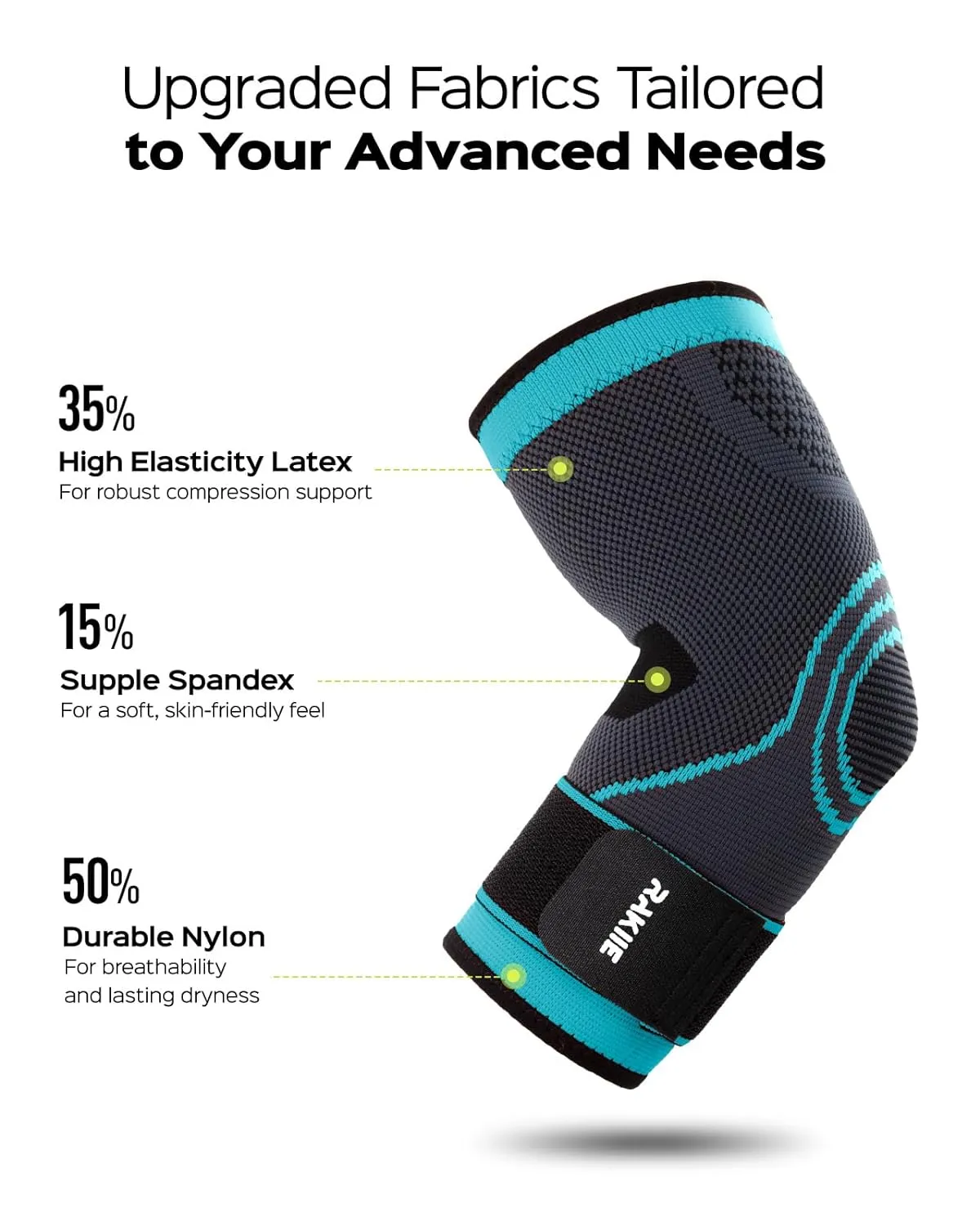 Elbow Support Brace for Men and Women, 2 Pack Elbow Compression Sleeve, Elbow Brace for Tendonitis and Tennis Elbow, Elbow Sleeve Reduce Joint Pain for Tennis, Golfer, Workouts Blue (L)