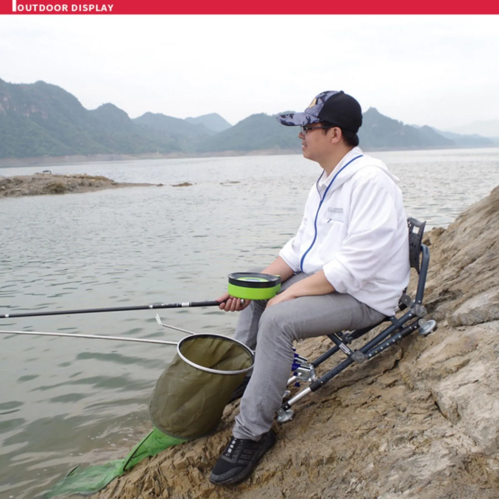 Fishing Chair with aluminum alloy for all-terrains portable multifunctional folding adjustable reclining chair with hind legs
