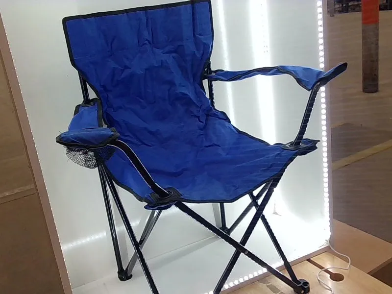 Folding Camp Chair with Mesh Cup Holder - Royal Blue