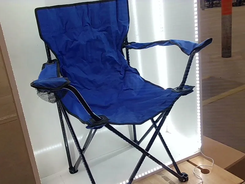 Folding Camp Chair with Mesh Cup Holder - Royal Blue