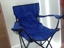 Folding Camp Chair with Mesh Cup Holder - Royal Blue