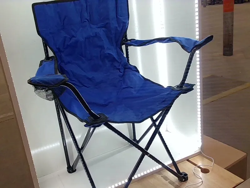 Folding Camp Chair with Mesh Cup Holder - Royal Blue