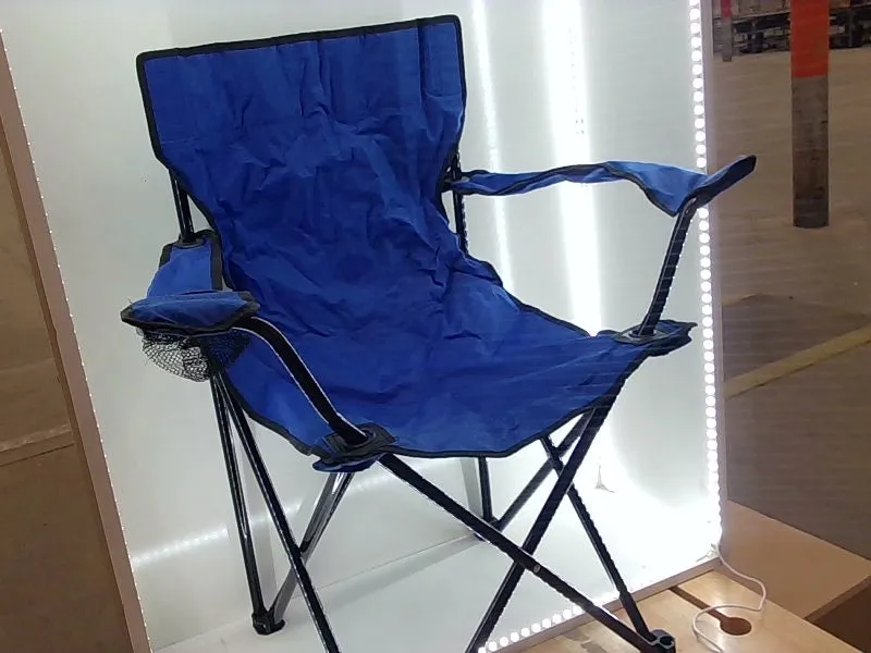 Folding Camp Chair with Mesh Cup Holder - Royal Blue
