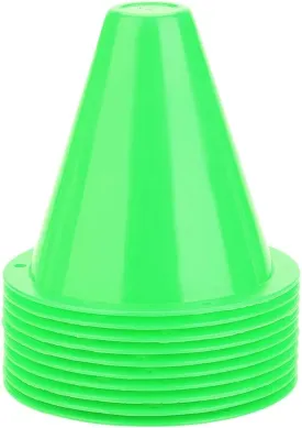 Football Marking Discs, Unbreakable PE Cone Shape 10pcs Football Cone, Improve The Controlling Ability of Football for Football Training Games for Boys(Green)