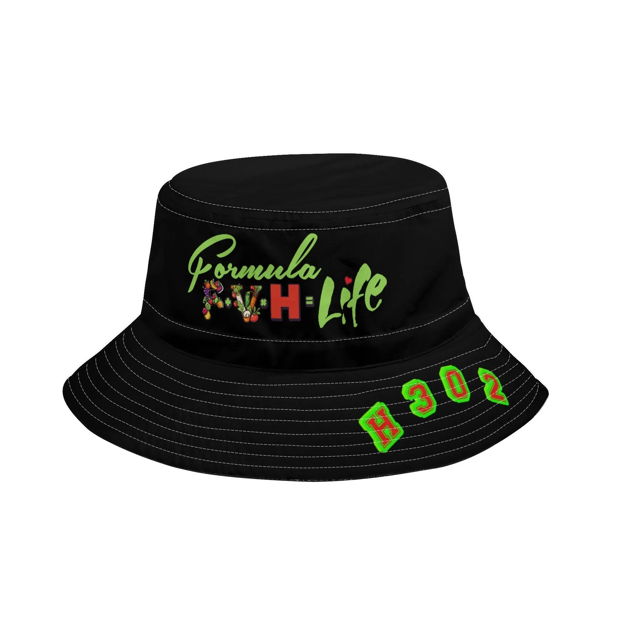 Formula All Over Print Bucket Hats with Adjustable String