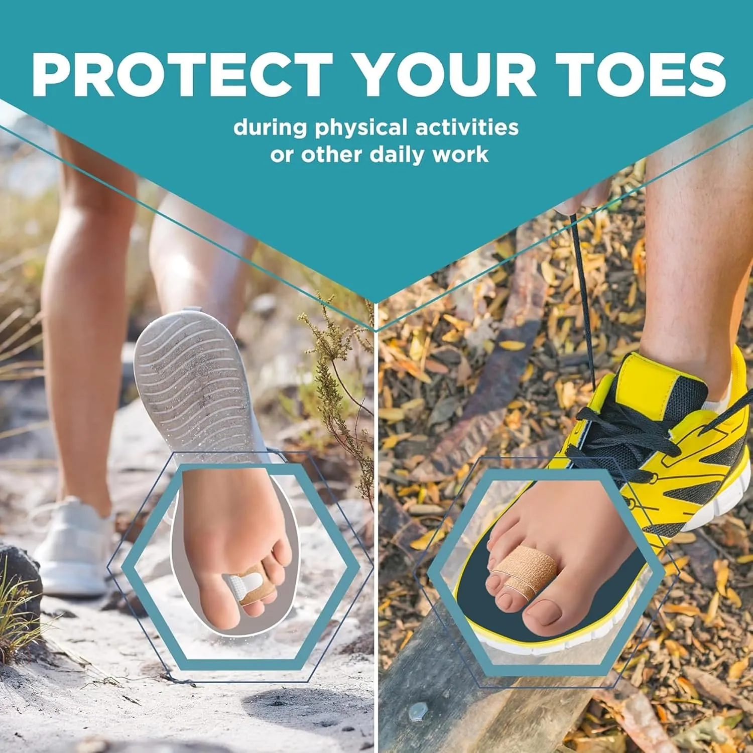 Homergy Hammer Toe corrector for Women and Men, 4 Pack, (Next Generation), FSA HSA Eligible, Reusable Fabric Buddy Wraps for Broken Toes, Hammertoe Corrector