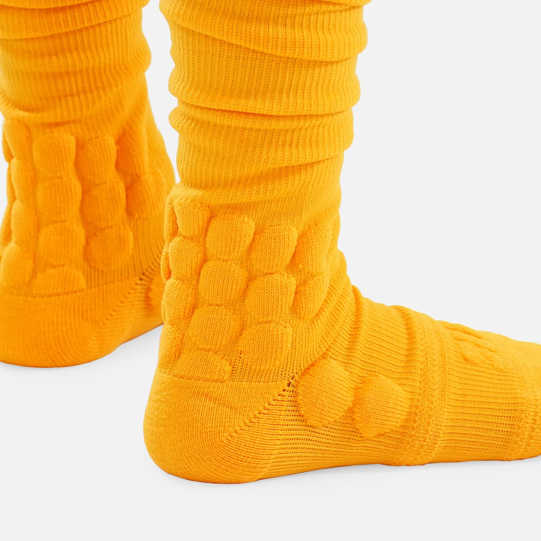 Hue Yellow Gold Football Padded Long Kids Socks