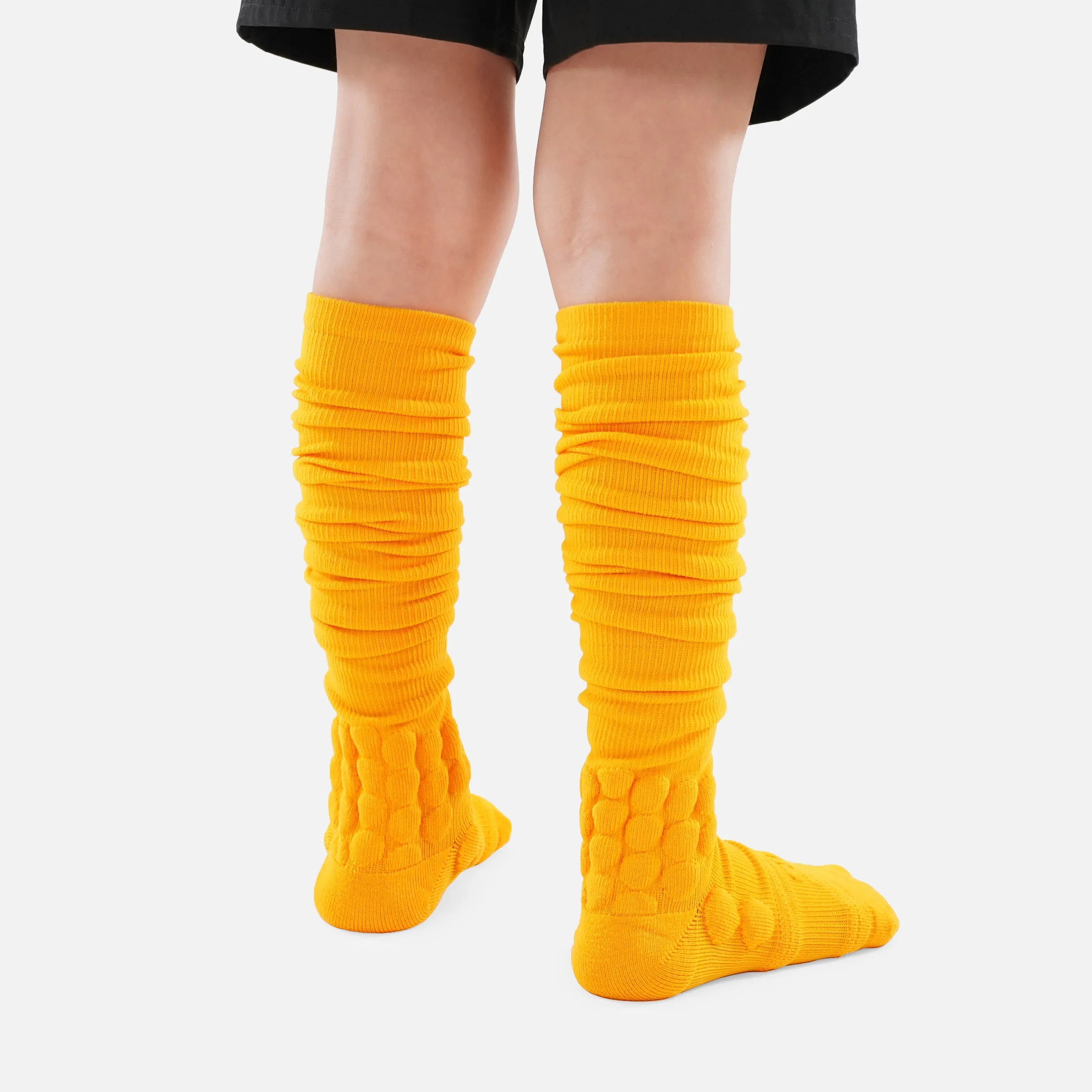 Hue Yellow Gold Football Padded Long Kids Socks