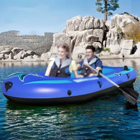 Inflatable Kayak, Inflatable Boat with Oars PVC Inflatable Marine Boat Air Mattress Heavy Duty 5 Person Inflatable Raft Dinghy Fishing Boat Support Up to 400 KG