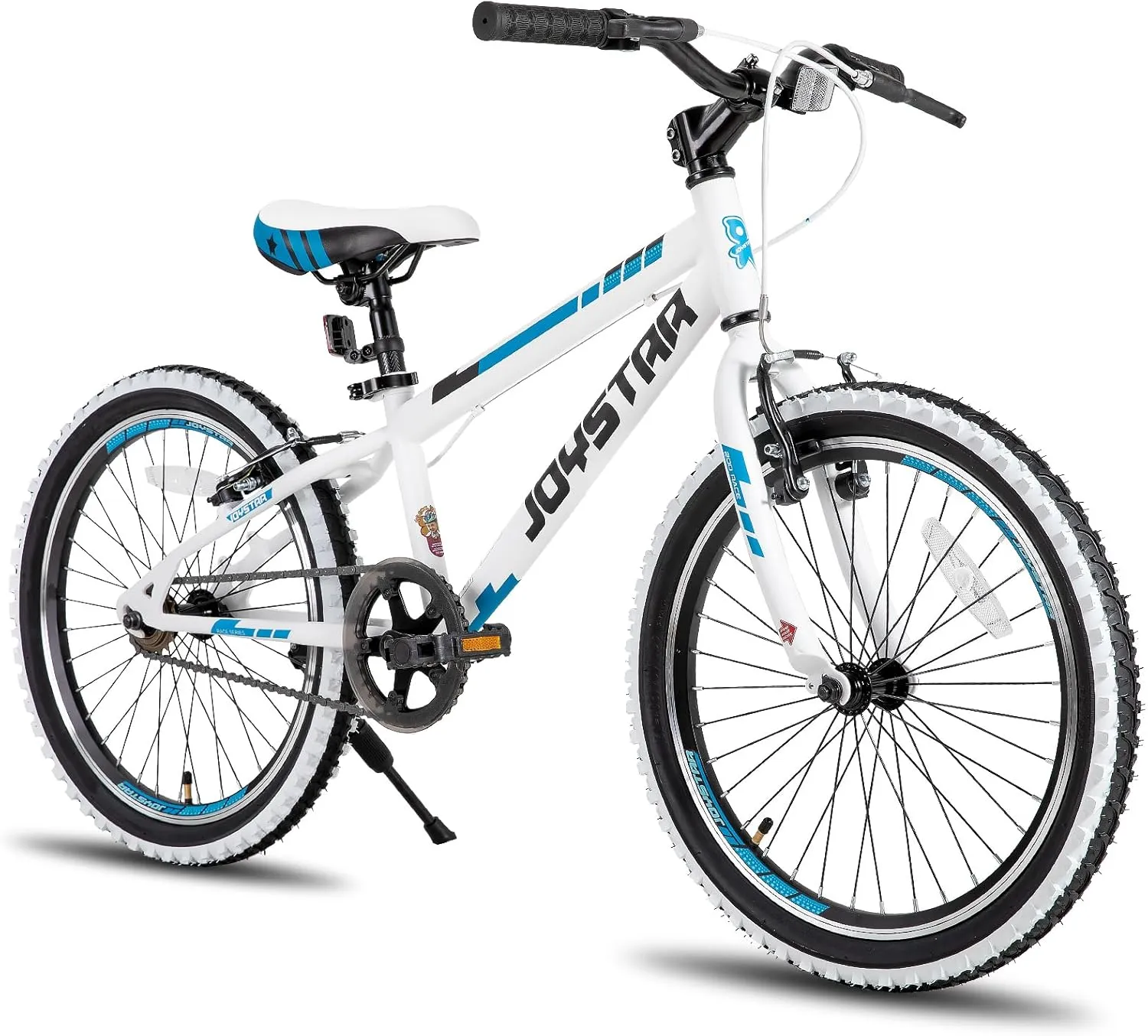 JOYSTAR Lubbock 20 24 Inch Kids Bike for Boys & Girls Ages 7-12 Years Hardtail Mountain Bike for Kids with 1-Speed/7-Speed Drivetrain, White Wall Knobby Tires, Kids' Bicycle
