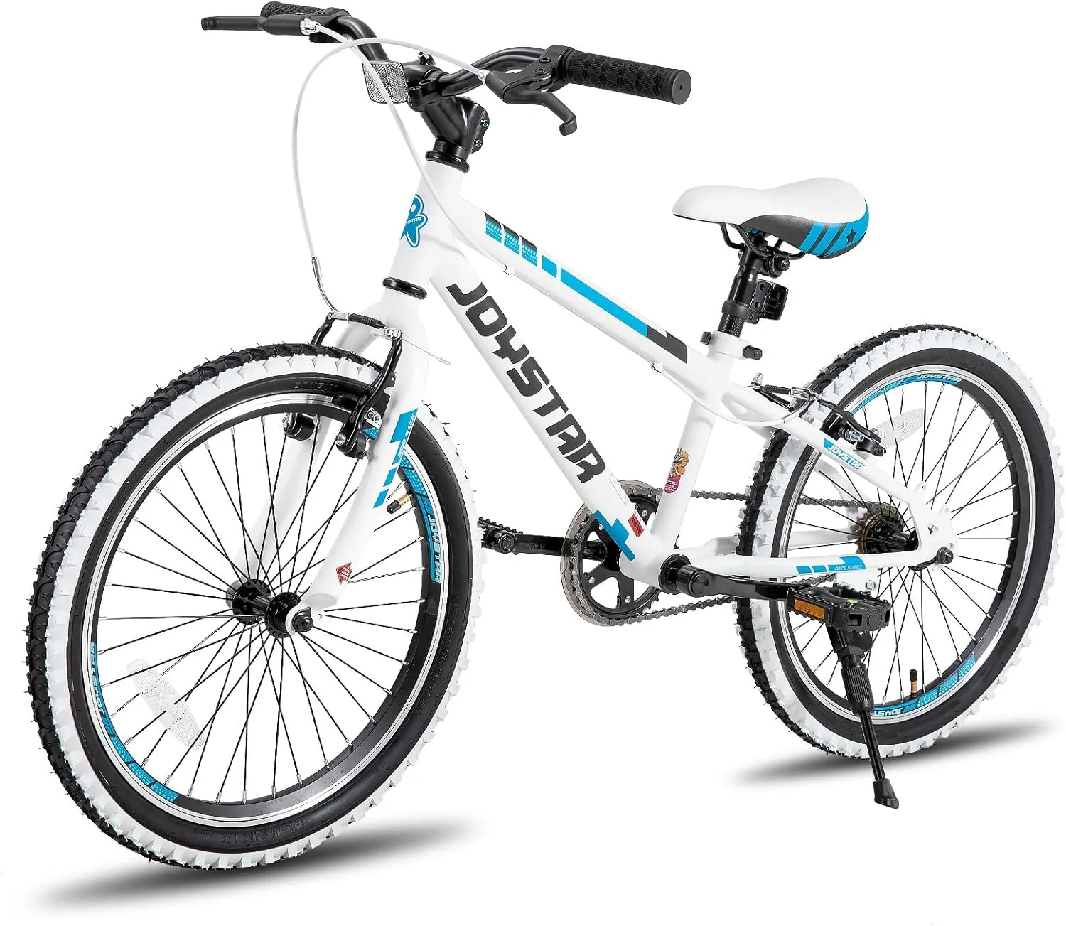 JOYSTAR Lubbock 20 24 Inch Kids Bike for Boys & Girls Ages 7-12 Years Hardtail Mountain Bike for Kids with 1-Speed/7-Speed Drivetrain, White Wall Knobby Tires, Kids' Bicycle