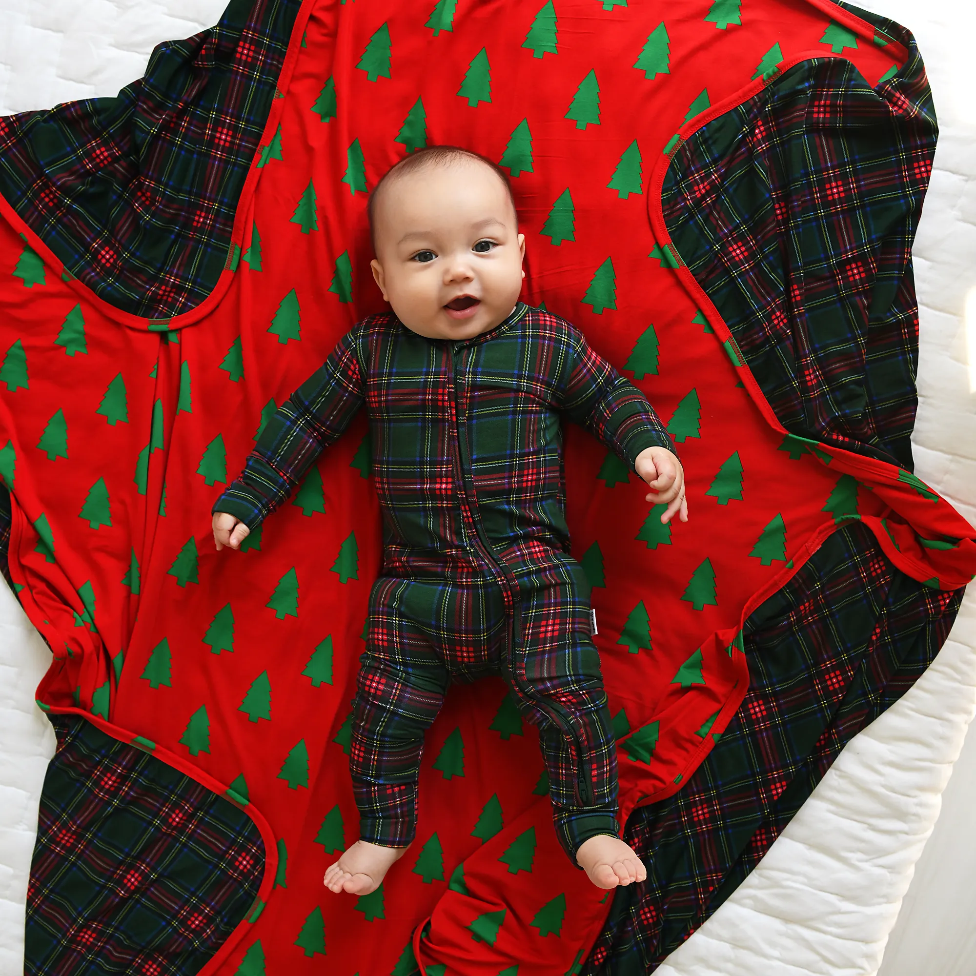 Kane Tartan & Kevin Trees Double Layer Blanket
