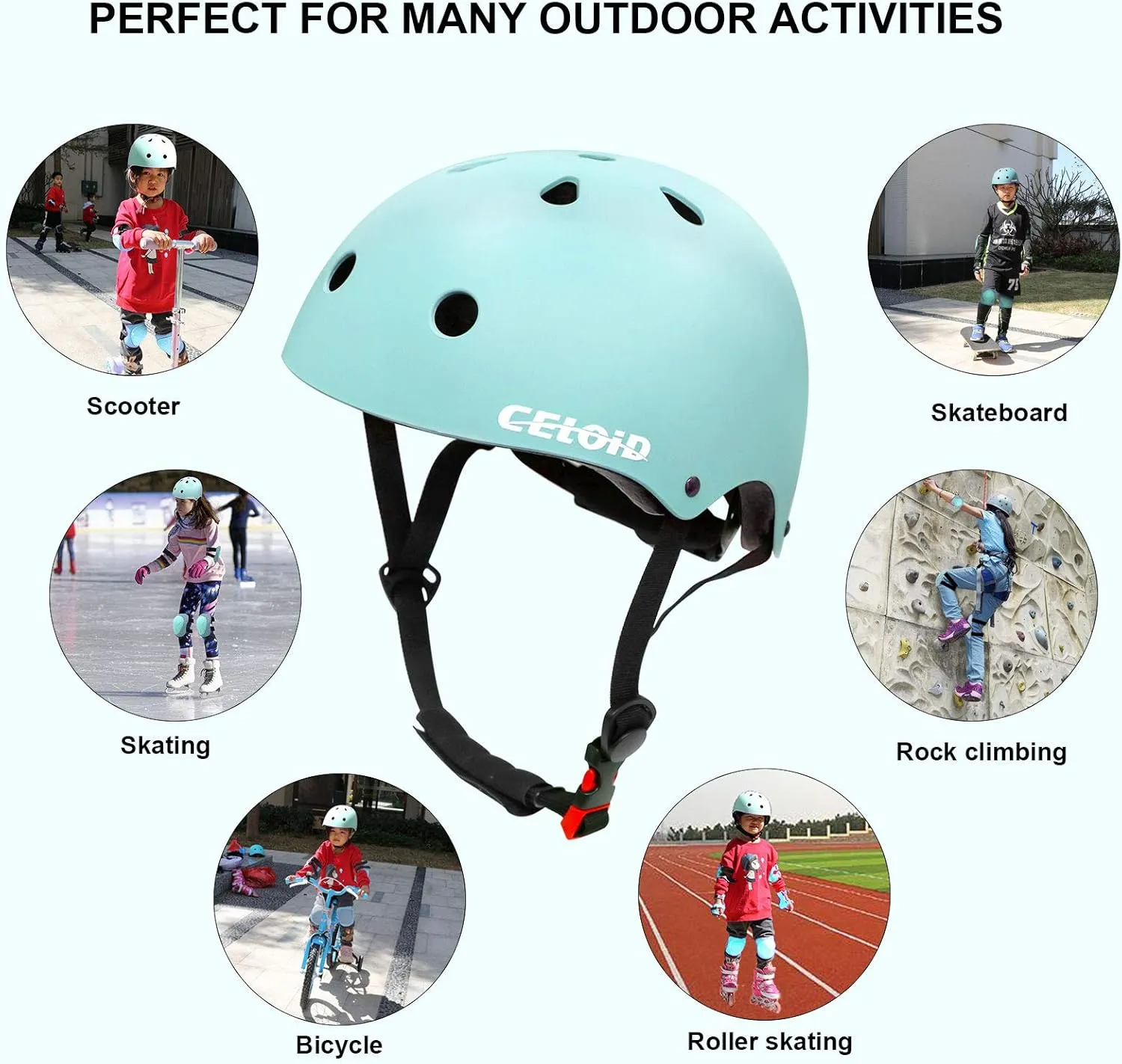 Kids Bike Helmet,Toddler Skateboard Helmets for Ages 2-3-5-8-14 Years Boys GirlsAdjustable Multi-Sport Bicycle Skateboarding Football Roller Skating Scooter Rollerblade Balance Bike Helmet
