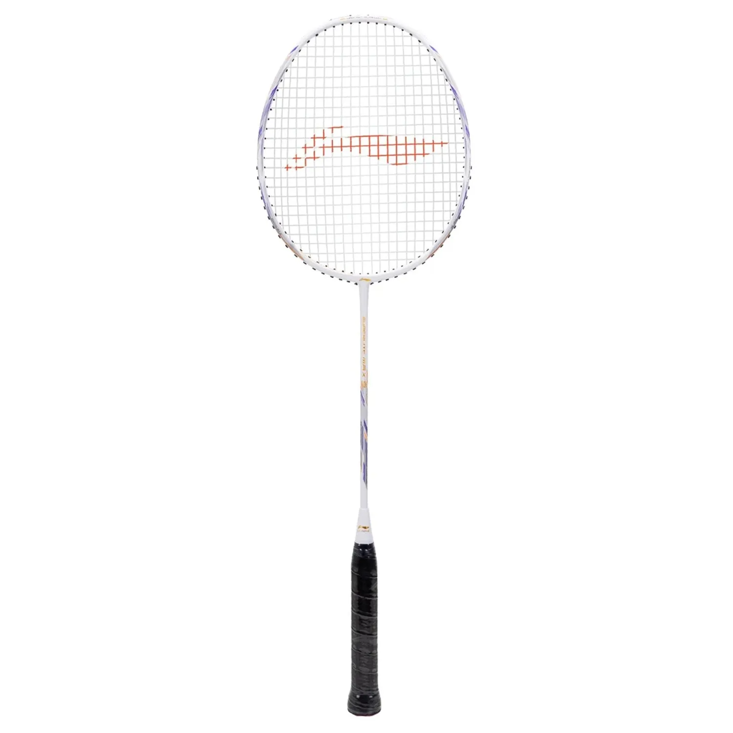 Li-Ning G-Force Superlite Max 9 Strung Badminton Racquet, White/Purple