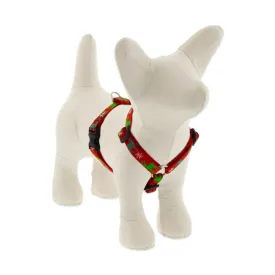 Lupine MicroBatch Roman Dog Harness 1/2" Wide 9"-14" Girth Size Happy Holidays Red