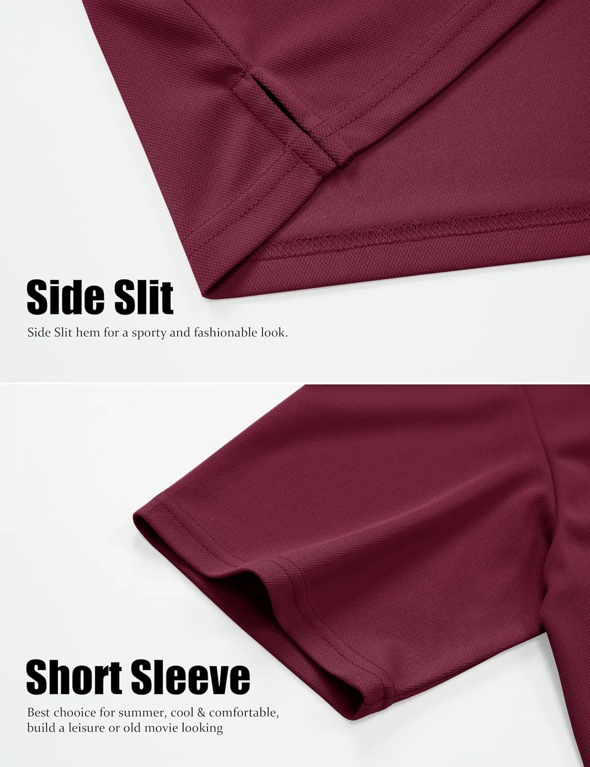 MAGCOMSEN Men's Henley Shirts Short Sleeve Casual Collarless Shirt Quick Dry Summer T-Shirts Golf Workout Tops