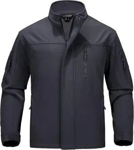 MAGCOMSEN Men's Tactical Jacket Water Resistant 6 Pockets Softshell Fleece Lining Hiking Winter Jacket Windbreaker Outwear
