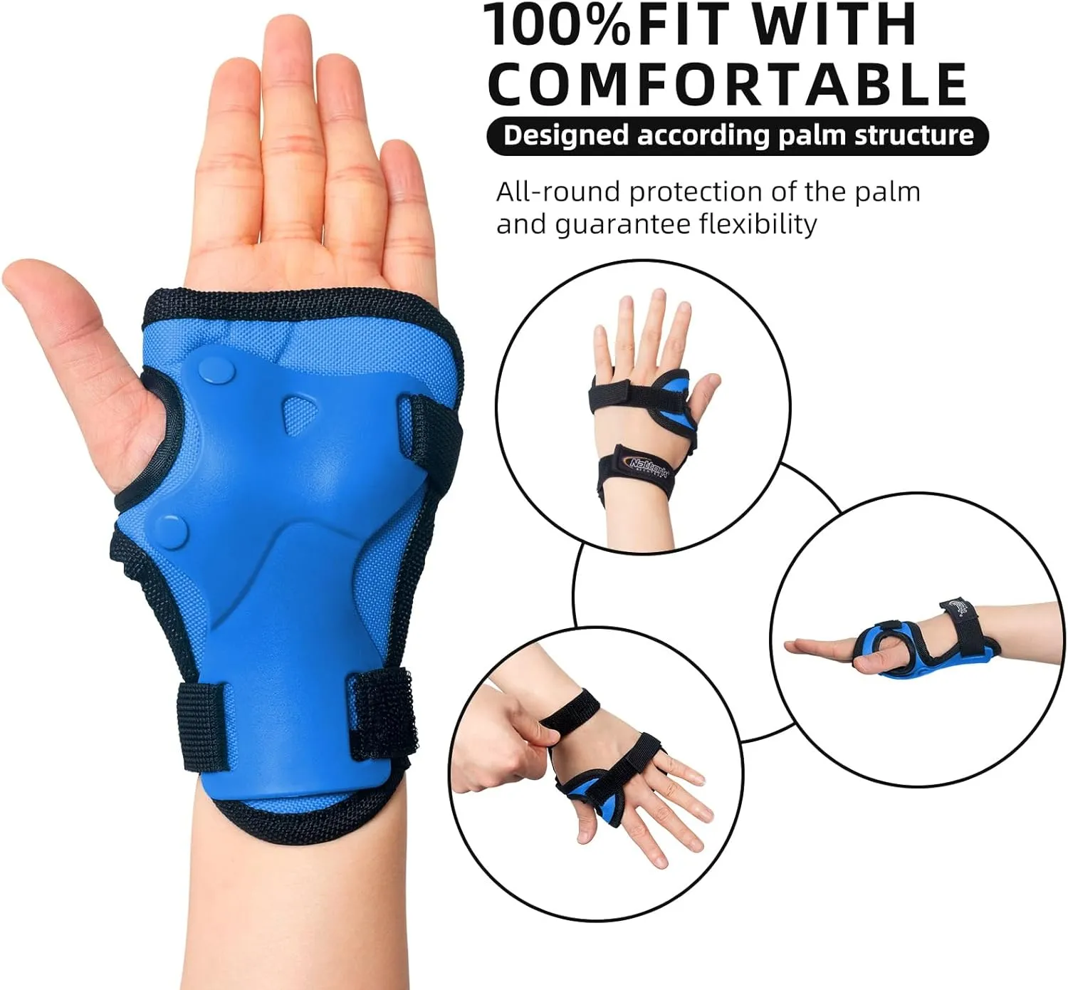Nattork Knee Pads, Elbow Pads&Wrist Guards for Kids Youth Adults, 6 in 1 Protective Gear Set for Skateboard, Roller Skate, Inline Skates, Cycling and Scooter Boys Girls Age 3-15
