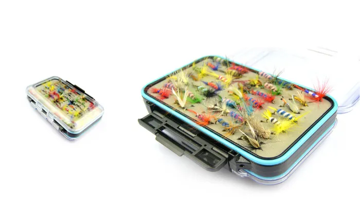 Outdoor Fly Fishing Hook and Bait Set - 64 Piece
