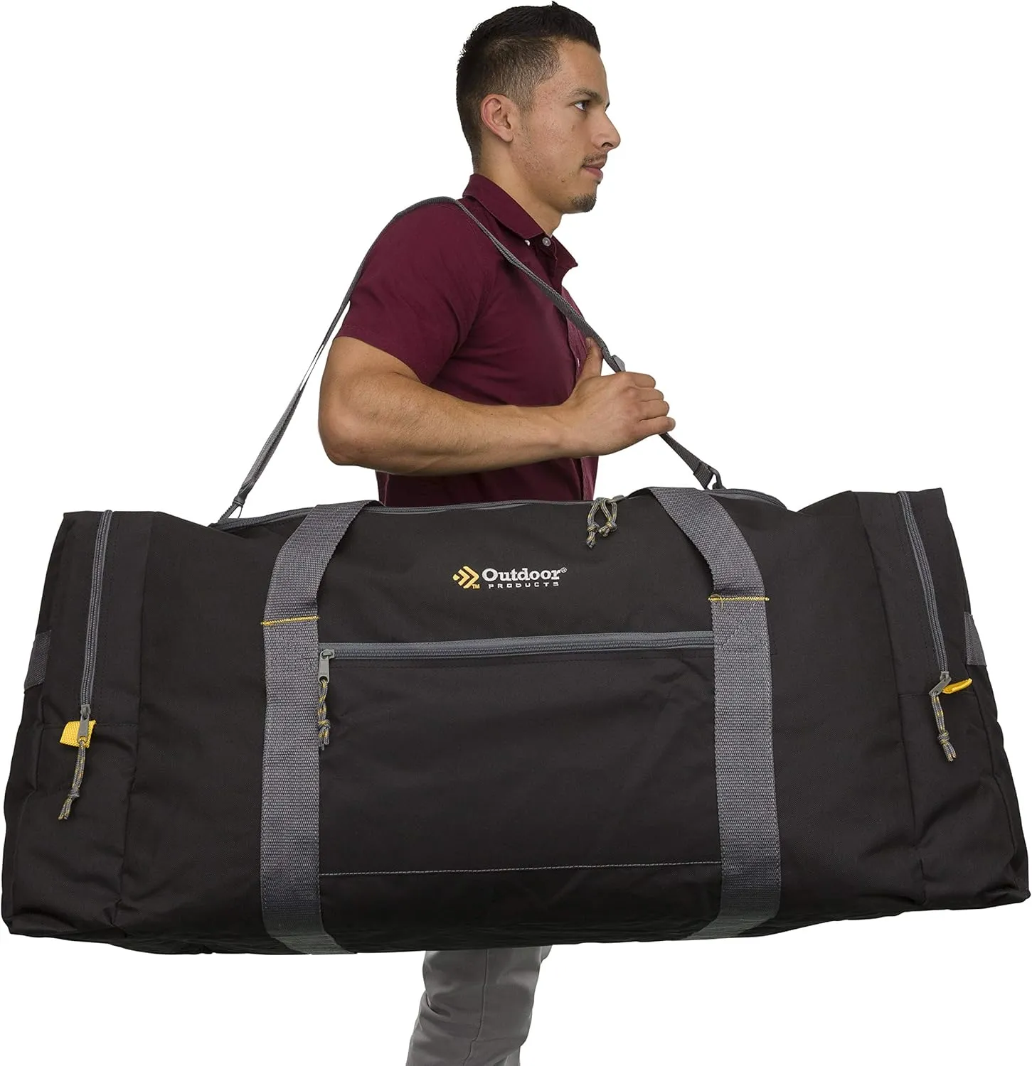 Outdoor Products Mountain Duffel (Medium (12 x 12 x 24 Inch), Black) (Large (15 x 15 x 30 Inch), Black) (Black, X-Large (16 x 18 x 36 Inch))