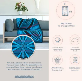 Peacock Basotho Merino Wool Blanket