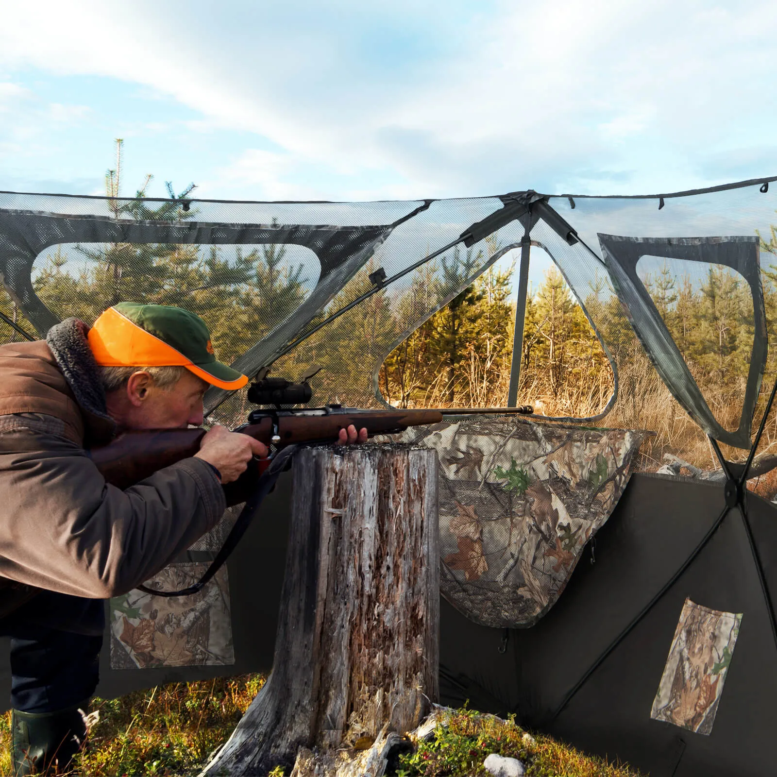 Portable 360 Degree See Through Hunting Blind Tent