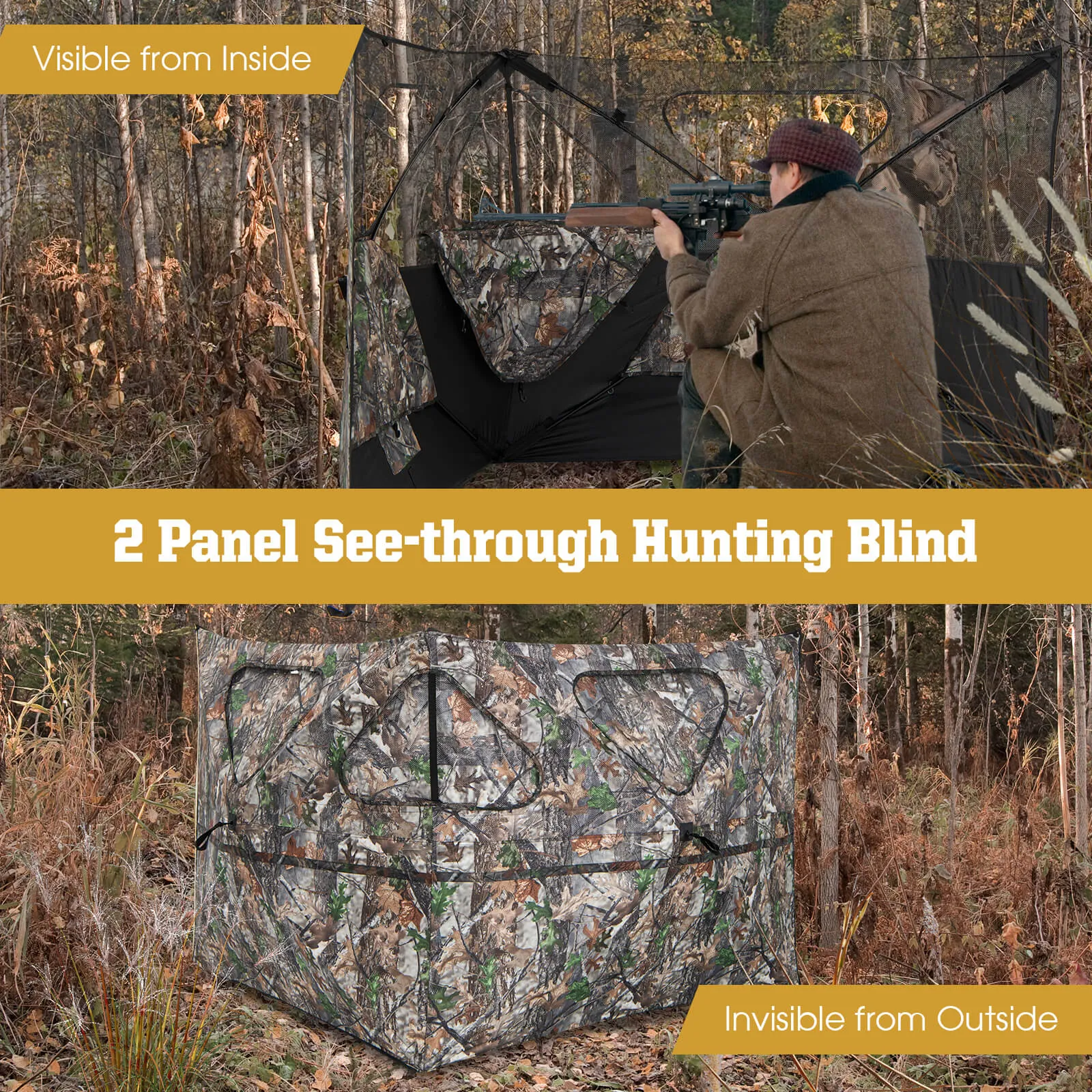 Portable 360 Degree See Through Hunting Blind Tent