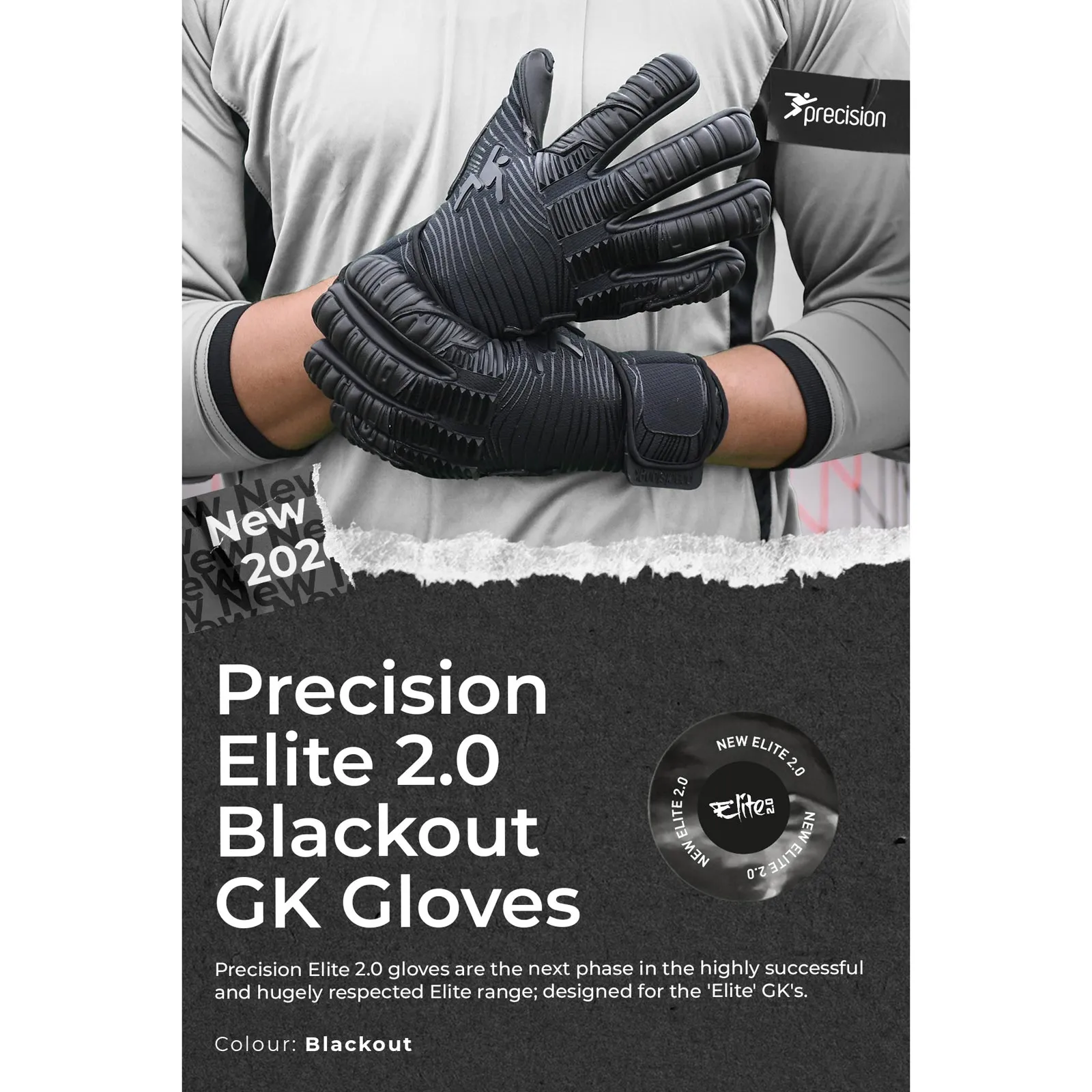 Precision Junior Elite 2.0 Blackout GK Gloves