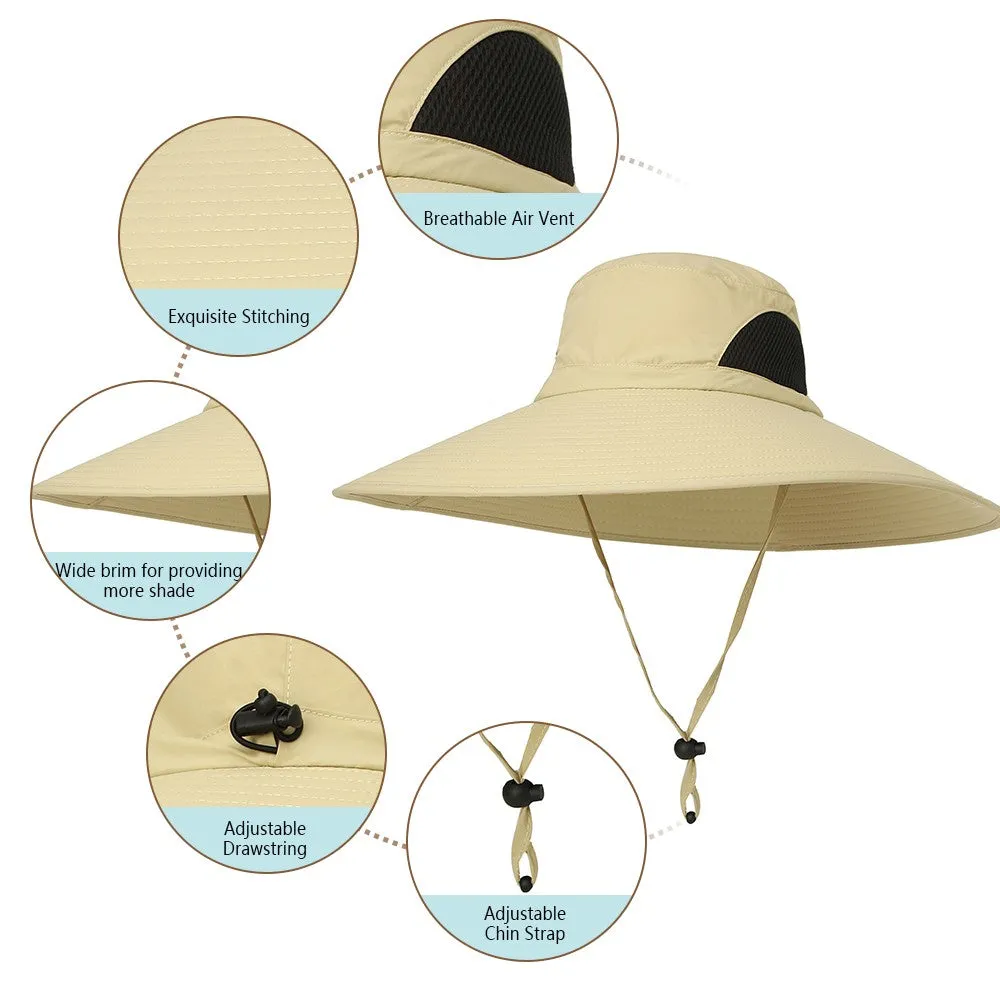Sidiou Group Outdoor Hat Wide Brim Breathable Hunting Fishing Sun Hat