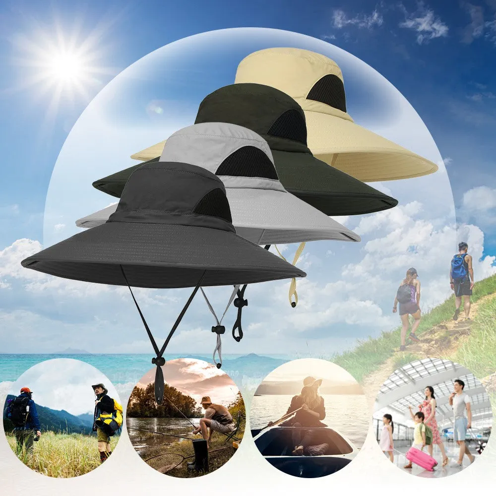 Sidiou Group Outdoor Hat Wide Brim Breathable Hunting Fishing Sun Hat