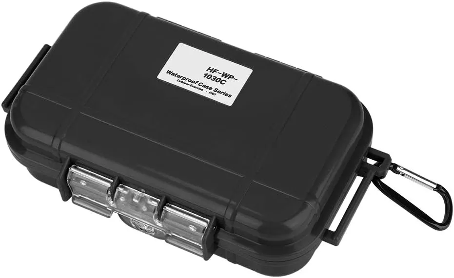 Small Waterproof Storage Case Shockproof Airtight Survival Box Storage Container Case Portable Airtight Carry Box Black Dry Storage Box