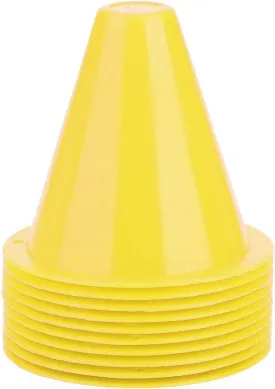 Soccer Markers Set, 10pcs 5 Colors Soccer Practice Cone Football Training Marker Set Football Barriers Plastic Marker Holder Accessory(Yellow)