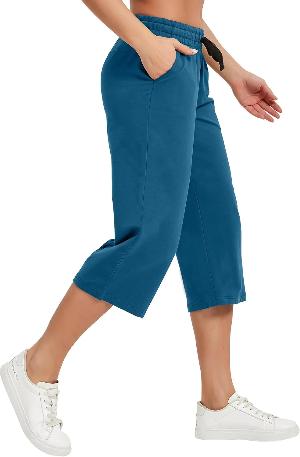 SPECIALMAGIC Women Capri Pants Cotton Yoga Wide Leg Pajama Pants Capris Sweatpants Sports