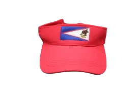 Sports Sun Visor with American Samoa Flag Design - Red Color