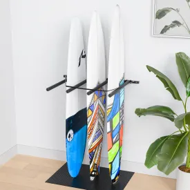 Surfboard Wall Mount - Vertical 4/6 Arms Storage with Rubber Mat, Paddle Rack for SUP, Ski, Skateboards