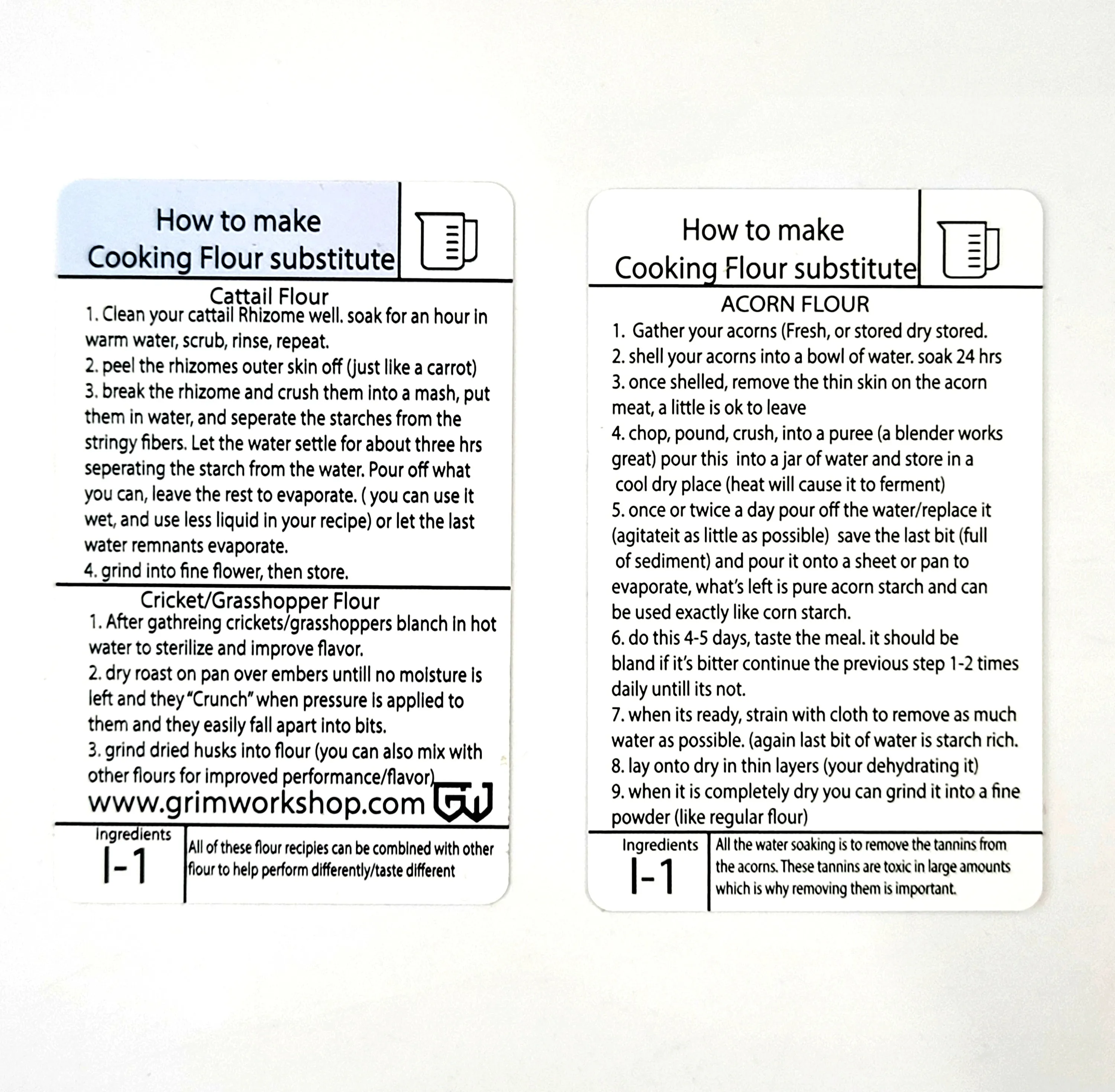 Tip Card I-1: Cooking Flour Alternatives Cooking Ingriedents
