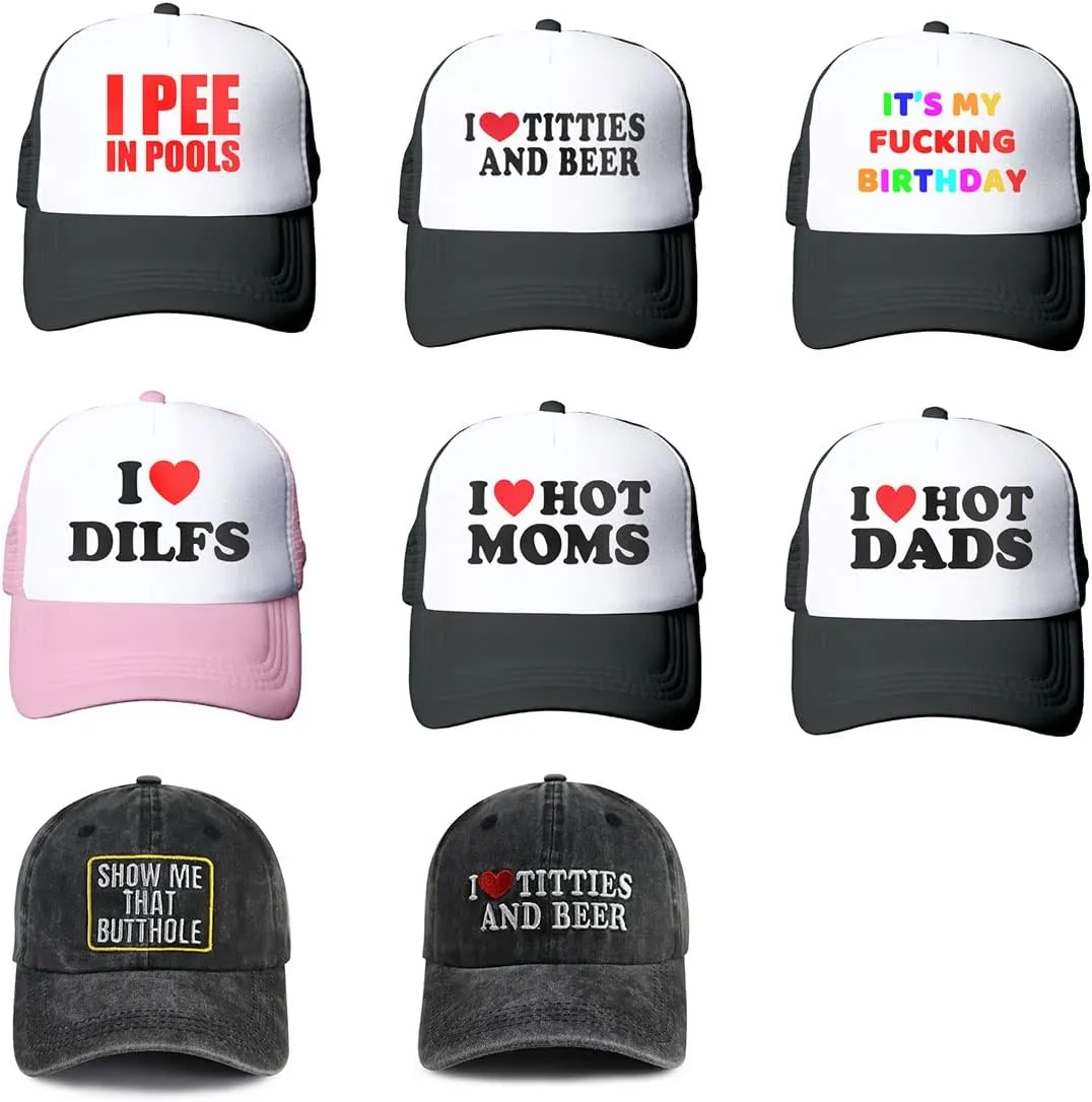 Trucker Hats for Men Women, Funny Gag Gifts Joke, Classic Adjustable Mesh Baseball Cap Snapback Hat Black